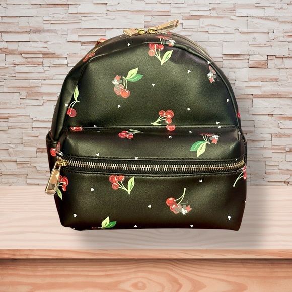 Disney Handbags - Disney Shanghai Minnie Mouse Black Cherry Print China Resort Mini Backpack NWT